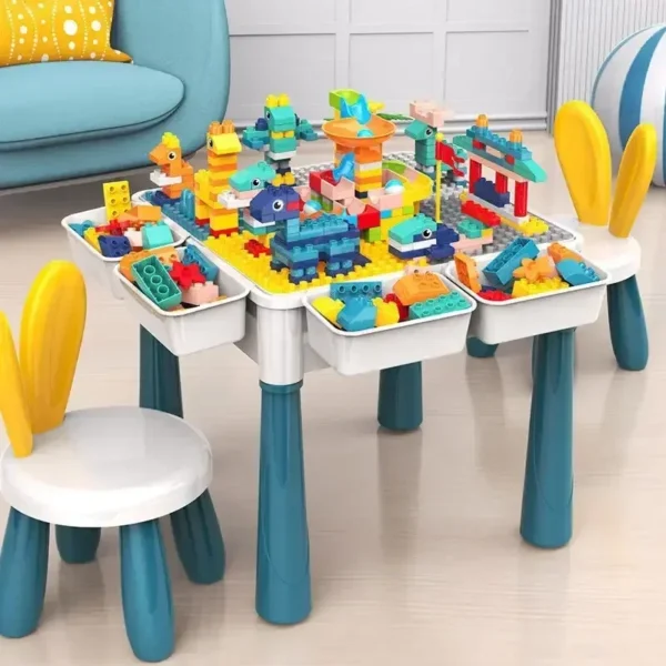 40cm Children's Building Block Table Large Pellet Puzzle Building Blocks Multifunctional Learning And Playing Table For 0-3 Year