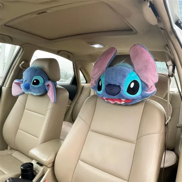 Stitch Car Headrest Neck Pillow Cute Cartoon Animal Soft Stuffed Doll Throw Pillow Car Auto Interior Accessories Christmas Gifts